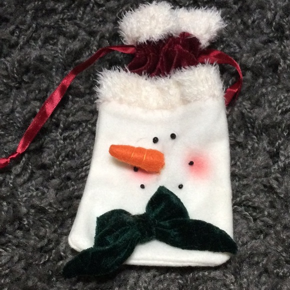NWT Christmas holiday snowman decorations ornaments bag wine bottle cover - Picture 4 of 14